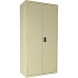 Lorell Fortress Series Janitorial Cabinet - 36" x 18" x 72" - 4 x Shelf(ves) - Hinged Door(s) - Locking System, Welded, Sturdy, Recessed Locking Handle, Durable, Powder Coat Finish, Storage Space, Adjustable Shelf - Putty - Steel - Recycled