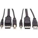 Tripp Lite by Eaton DisplayPort KVM Cable Kit 3 in 1 - 4K DisplayPort USB 3.5 mm Audio (3xM/3xM) 4:4:4 6 ft. (1.83 m) Black