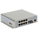 Omnitron Systems OmniConverter Managed Gigabit PoE+, SM ST, RJ-45, Ethernet Fiber Switch