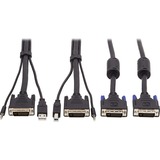 Eaton Tripp Lite Series Dual DVI KVM Cable Kit - DVI, USB, 3.5 mm Audio (3xM/3xM) + DVI (M/M), 10 ft. (3.05 m)