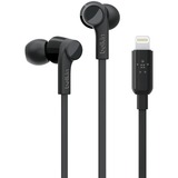 Belkin ROCKSTAR Headphones with Lightning Connector - Stereo - Lightning Connector - Wired - Earbud - Binaural - In-ear - 3.7 ft Cable - Black