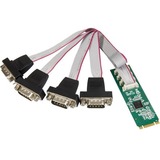 Syba SY-PEX15066 Serial Adapters (Multiport) 4 Port Rs-232 Db9 Serial M.2 B+m Key Controller Card Sypex15066 857426008505