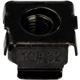 10-32 Cage Nuts - 50 pack - Black (CABCAGENUTS1032) - This 50 pack of 10-32 cage nuts are convenient to have on hand for installing rackmount equipment securely into your server rack - The square hole rack nuts come in an all-black finish for a seamless l