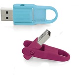 16GB Store 'n' Flip&reg; USB Flash Drive - 2pk- Berry, Blue - 16GB - 2pk - Berry, Blue