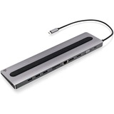 IOGEAR Dock Pro 100 USB-C 4K Ultra-Slim Station - for Notebook/Tablet/Smartphone - 100 W - USB 3.1 Type C - 4 x USB Ports - 3 x USB 3.0 - USB Type-C - Network (RJ-45) - HDMI - VGA - DisplayPort - Audio Line In - Audio Line Out - Wired