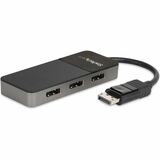 StarTech.com 3-Port Multi Monitor Adapter, DisplayPort 1.4 to Triple 4K DP Video Splitter or Dual 4K, DisplayPort MST Hub Display Adapter - 3-port DisplayPort multi-monitor adapter dongle for 3x 4K 30Hz or 2x 4K 60Hz or 1x 5K 60Hz displays in extended mode/multiple monitors - DP 1.4/HDR/MST (multi stream transport) - MST Hub/video splitter works w/DP 1.2 (lower res) - Driverless/Windows