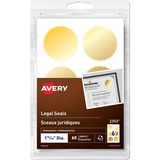 Avery Legal SealsHandwrite, 1-15/16" Diameter, Gold - Gold - 60 / Pack