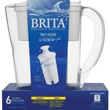 Brita Space Saver Water Filter Pitcher - Pitcher2 Month Filter Life (Duration) - 6 Cups Pitcher Capacity - 1 Each - White