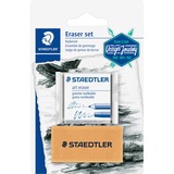 Staedtler Art Eraser - Gray - Block - 2" (50.80 mm) Width x 0.75" (19.05 mm) Height x 1" (25.40 mm) Depth x - 2 / Set - Smudge-free, PVC-free, Latex-free, Phthalate-free, Absorbent, Soft, Pliable