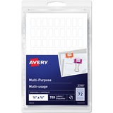 Avery® Personalized Removable Labels - 3/8" x 5/8" Length - Removable Adhesive - Rectangle - White - 72 / Sheet - 10 Total Sheets - 720 / Pack