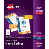 Avery® Vertical Name Badges & Tickets - PVC Plastic - White - 1 / Box