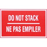 Spicers Paper Shipping Label - "Do Not Stack" - 3" Height x 5" Width - Rectangle - Red, White - 500 / Roll