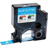 Dymo COLORPOP! D1 Label Tape - 1/2" Width - Permanent Adhesive - Rectangle - Glitter Blue - Plastic - 1 / Pack - Water Resistant
