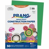 Prang Construction Paper - School Project, Art Project, Craft Project, Paper Crafting - 9" (228.60 mm) x 12" (304.80 mm) - 78 g/m� Grammage - Holiday Green - Groundwood - 50 / Pack
