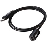 Club 3D DisplayPort/Mini DisplayPort Extension Audio/Video Cable - 3.3 ft DisplayPort/Mini DisplayPort A/V Cable for Gaming Computer, Notebook, Television, Monitor, Projector, Audio/Video Device, MAC - First End: 1 x DisplayPort 1.4 Digital Audio/Video - Male - Second End: 1 x Mini DisplayPort 1.4 Digital Audio/Video - Female - 32.4 Gbit/s - Extension Cable - Supports up to 7680 x 4320 - 32 AWG - Black