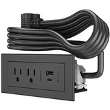 Legrand RDZCBK Power/Data Outlets Radiant Fpc Usb A/c, 6ft, Bk 2 Trol, 2 Usb Charging Ports 786776192438