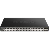 D-Link 52-Port 10-Gigabit Smart Managed PoE Switch - 52 Ports - Manageable - Gigabit Ethernet - 1000Base-T - 3 Layer Supported - Modular - Twisted Pair, Optical Fiber