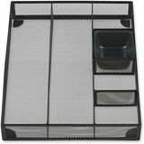 Universal+Metal+Mesh+Drawer+Organizer%2C+Six+Compartments%2C+15+x+11.88+x+2.5%2C+Black