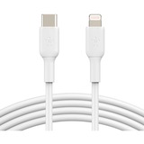 Belkin BoostCharge USB-C to Lightning Cable (1 meter / 3.3 foot, White) - 3.3 ft Lightning/USB-C Data Transfer Cable for iPhone, iPad - First End: 1 x Lightning Male - Second End: 1 x USB Type C Male - MFI - White