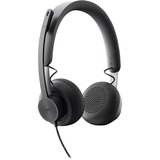 Logitech Zone Headset - Stereo - USB Type C - Wired - 32 Ohm - 20 Hz - 16 kHz - Over-the-head - Binaural - Circumaural - 6.2 ft Cable - Uni-directional, Omni-directional Microphone