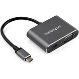 StarTech.com USB C Multiport Video Adapter - USB-C to 4K 60Hz Mini DisplayPort 1.2 (HBR2 HDR) or 1080p VGA Monitor Display Adapter - 2-in-1 USB-C multiport video adapter w/ Mini DisplayPort 1.2 or VGA - USB-C to 4K 60Hz mDP 1.2 HBR2 or 1080p VGA - HDCP 2.