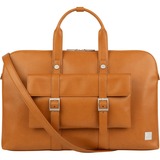 Moshi Treya Briefcase - Caramel Brown, Two-in-one Messenger, Briefcase for Laptops up to 13" , Vegan Leather, Removable Clutch, RFID Pocket