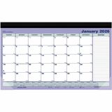 Brownline 2026 12-Month Magnetized Monthly Desk Pad/Calendar - January to December - 17-3/4" x 10-7/8" - English - Monthly - 12 Month - January 2026 to December 2026 - 1 Month Single Page Layout - 2 x Holes - Twin Wire - Desk Pad - Multi - Chipboard, Paper - 10.9" (276.86 mm) Height x 17.8" (450.85 mm) Width - Reinforced, Sturdy, Ruled Daily Block, Reference Calendar, Notes Area, Magnetic, Tear-off, Top Bound, Event Calendar, Hole-punched, Moon Phases - 1 Each