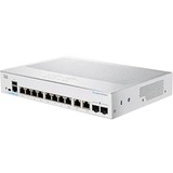 Cisco 350 CBS350-8T-E-2G Ethernet Switch - 10 Ports - Manageable - Gigabit Ethernet - 1000Base-T, 1000Base-X - 2 Layer Supported - Modular - 2 SFP Slots - 12.55 W Power Consumption - Optical Fiber, Twisted Pair - Rack-mountable - Lifetime Limited Warranty
