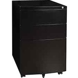 Heartwood Metal Mobile Pedestal - 3 x Drawer(s) for Box, File - Legal, Letter - Locking Drawer, Mobility, Ball Bearing Slide, Pencil Tray - Black - Metal