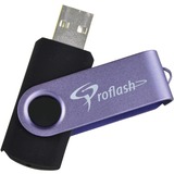 Proflash FlipFlash Flash Drive - 16 GB - USB 2.0 - Purple - 1 Each