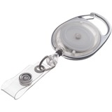 GBC BadgeMates Carabiner Badge Reels Clear, 10 Pack - 0.75" (19.05 mm) x 6.50" (165.10 mm) x 6" (152.40 mm) x - Nylon, Poly - 10 / Box - Gray, Clear