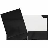 GEO Letter Portfolio - 8 1/2" x 11" - 80 Sheet Capacity - 2 Internal Pocket(s) - Cardboard - Black - 1 Each