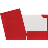 GEO Letter Portfolio - 8 1/2" x 11" - 80 Sheet Capacity - 2 Internal Pocket(s) - Cardboard - Red - 1 Each