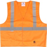 Viking Open Road Solid Safety Vest - Recommended for: Flagger, Construction, School - Machine Washable, Multiple Pocket, Hook & Loop Closure, Reflective - Large/Extra Large Size - Polyester - Orange, Lime - 1 Each