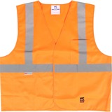 Viking Open Road Solid Safety Vest - Recommended for: Flagger, Construction, School - Machine Washable, Multiple Pocket, Hook & Loop Closure, Reflective - Small/Medium Size - Polyester - Orange, Lime - 1 Each