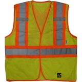 Viking Open Road BTE Safety Vest - Recommended for: Flagger, Construction, School - Small/Medium Size - Strap Closure - Mesh - Lime - Machine Washable, Reflective, Hook & Loop Closure, Comfortable, Breathable - 1 Each
