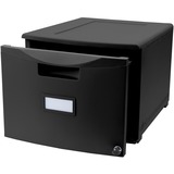 Storex Storage Case - Media Size Supported: Letter 8.50" (215.90 mm) x 11" (279.40 mm), Legal 8.50" (215.90 mm) x 14" (355.60 mm) - Stackable - Black - For Folder, File - 1 Each