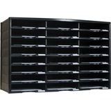 Storex 24 Compartment Literature Sorter, Black - 24 Compartment(s) - 9.50" (241.30 mm) x 12" (304.80 mm) - 20.5" Height x 14.1" Width x 31.4" Depth - Black - Polystyrene, Plastic, Cardboard - 1 Each