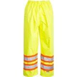 Viking Trilobal Ripstop Waterproof Pants - Recommended for: Flagger, Construction - Large Size - Polyester PU - Lime Green - Water Proof, Adjustable Cuff, Attached Boot, Comfortable, Ventilation, Wind Proof, Heat-sealed, Lightweight, Flexible, Pass-thru P