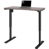 BeStar Adjustable Computer Table - Black Base - 28" to 45" Adjustment x 1" Table Top Thickness - Bark Gray - Melamine Top Material - 1 Each