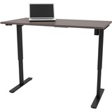 BeStar Adjustable Computer Table - Black Base - 28" to 45" Adjustment x 1" Table Top Thickness - Dark Gray - Melamine Top Material - 1 Each
