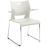 Offices To Go Duet Chair - Polypropylene Seat - Polypropylene Back - Steel Frame - Ivory - Armrest - 1 Each