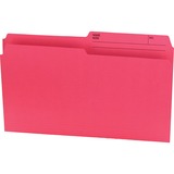 Offix 1/2 Tab Cut Legal Top Tab File Folder - 8 1/2" x 14" - Pink - 100 / Box