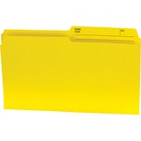 Offix 1/2 Tab Cut Legal Top Tab File Folder - 8 1/2" x 14" - Yellow - 100 / Box