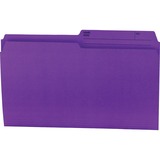 Offix 1/2 Tab Cut Legal Top Tab File Folder - 8 1/2" x 14" - Purple - 100 / Box