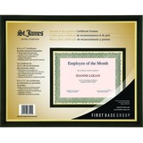 St. James Awards & Certificate Frame, 11? x 9" (30 x 24cm), Tuscan Black with Gold Trim - 12.20" x 9.45" Frame Size - Holds 11.02" x 8.66" Insert - Wall Mountable - Portrait, Landscape - 1 Each - Tuscan Black, Gold