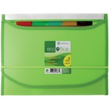EcoOffice Letter Recycled Expanding File - 8 1/2" x 11" - 6 Pocket(s) - Clear, Assorted - 1 Each