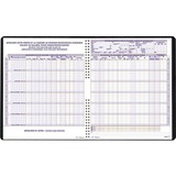 Blueline Payroll Book - Twin Wirebound - 10" x 12" Form Size - White Sheet(s) - Blue, Brown Print Color - Black Cover - Paper - Recycled - 1 Each