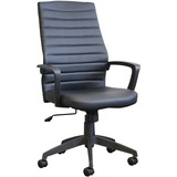 Horizon Activ A-128 Executive Chair - Black Fabric, High Density Foam (HDF) Seat - Black Fabric Back - High Back - 5-star Base - Armrest - 1 Each