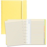Filofax Classic Pastels Notebook - 112 Sheets - Twin Wirebound - Ruled Margin - A5 - 8 1/4" x 5 3/4" - Cream Paper - Movable Index, Storage Pocket, Page Marker - Recycled - 1 Each